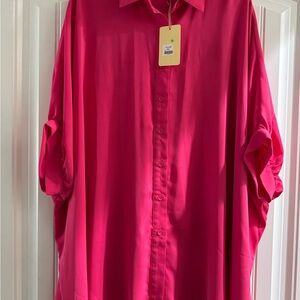 Entro Hot Pink Button Down Shirt